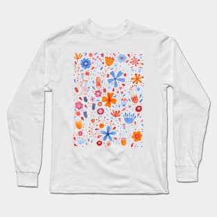 English Meadow Watercolor Art Long Sleeve T-Shirt